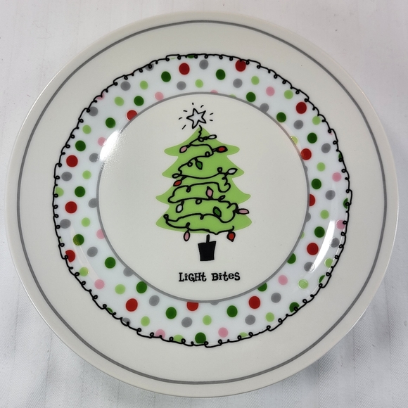 C R Gibson Light Bites PLATES Porcelain Dessert Set of 4 Boxed Appetizer Snack - Picture 5 of 12